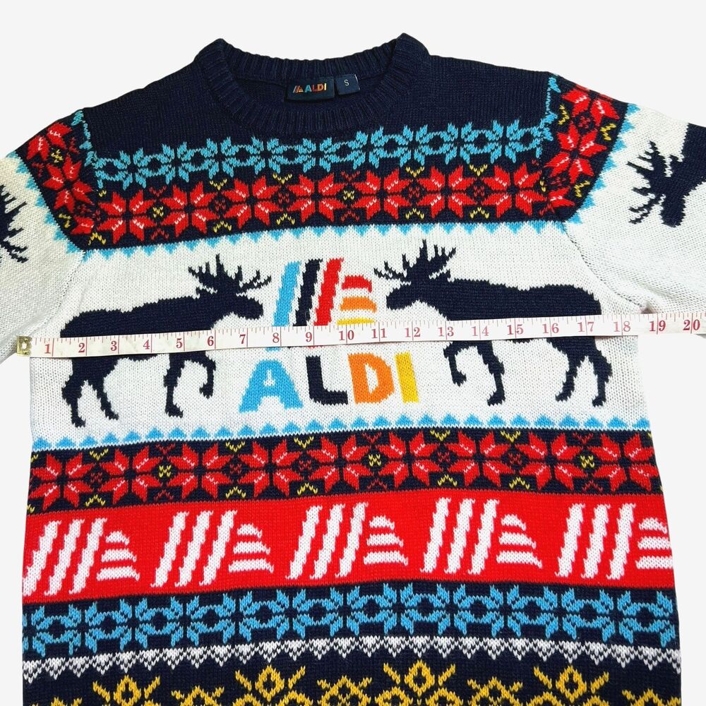 Aldi Limited Edition Christmas Holiday Sweater Fair Isle Unisex Size Small - Picture 10 of 13